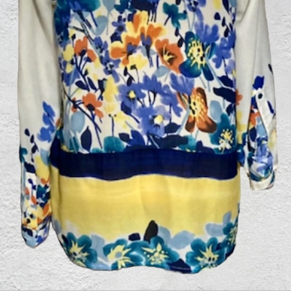 RAFAELLA FLORAL BUTTON DOWN BLOUSE SIZE LARGE - Picture 6 of 9